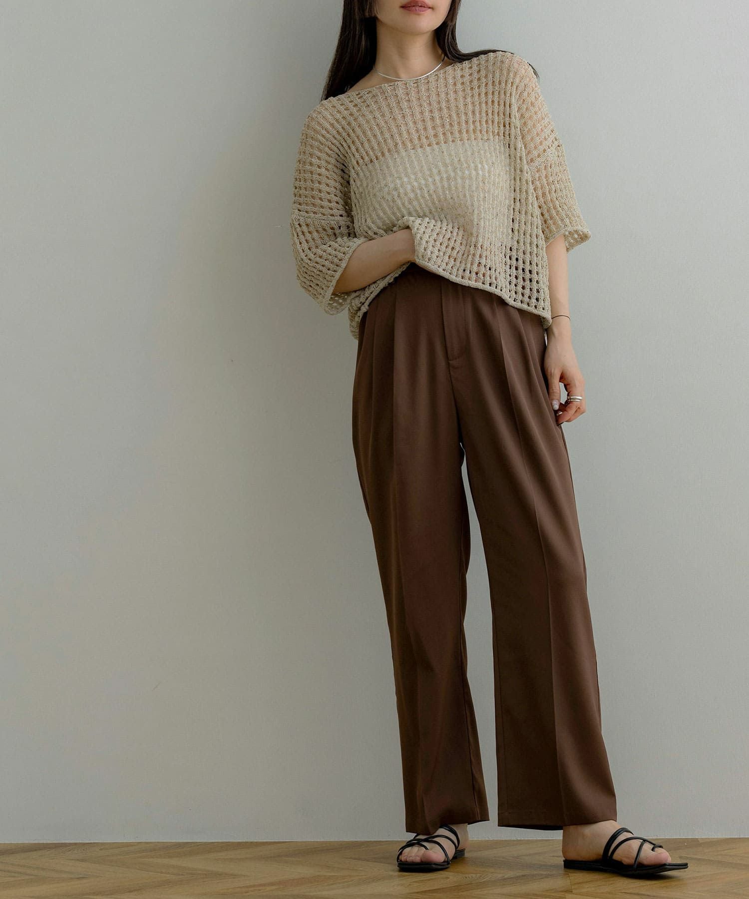 BlessU ブラウン ストレートパンツ M ストレッチフラノ ストレートパンツ(51313163-2024)｜ファッション通販