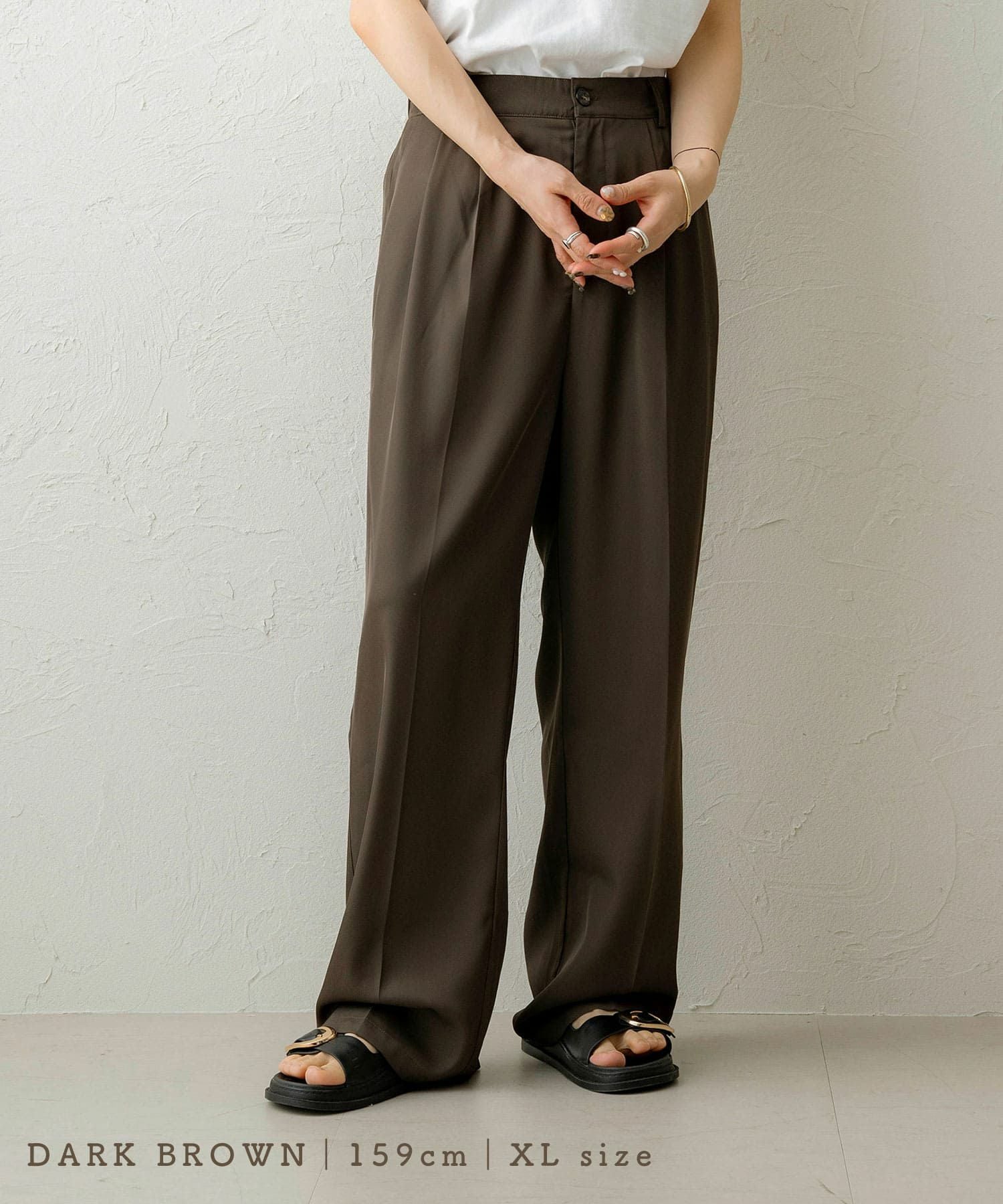 BlessU ブラウン ストレートパンツ M ストレッチフラノ ストレートパンツ(51313163-2024)｜ファッション通販