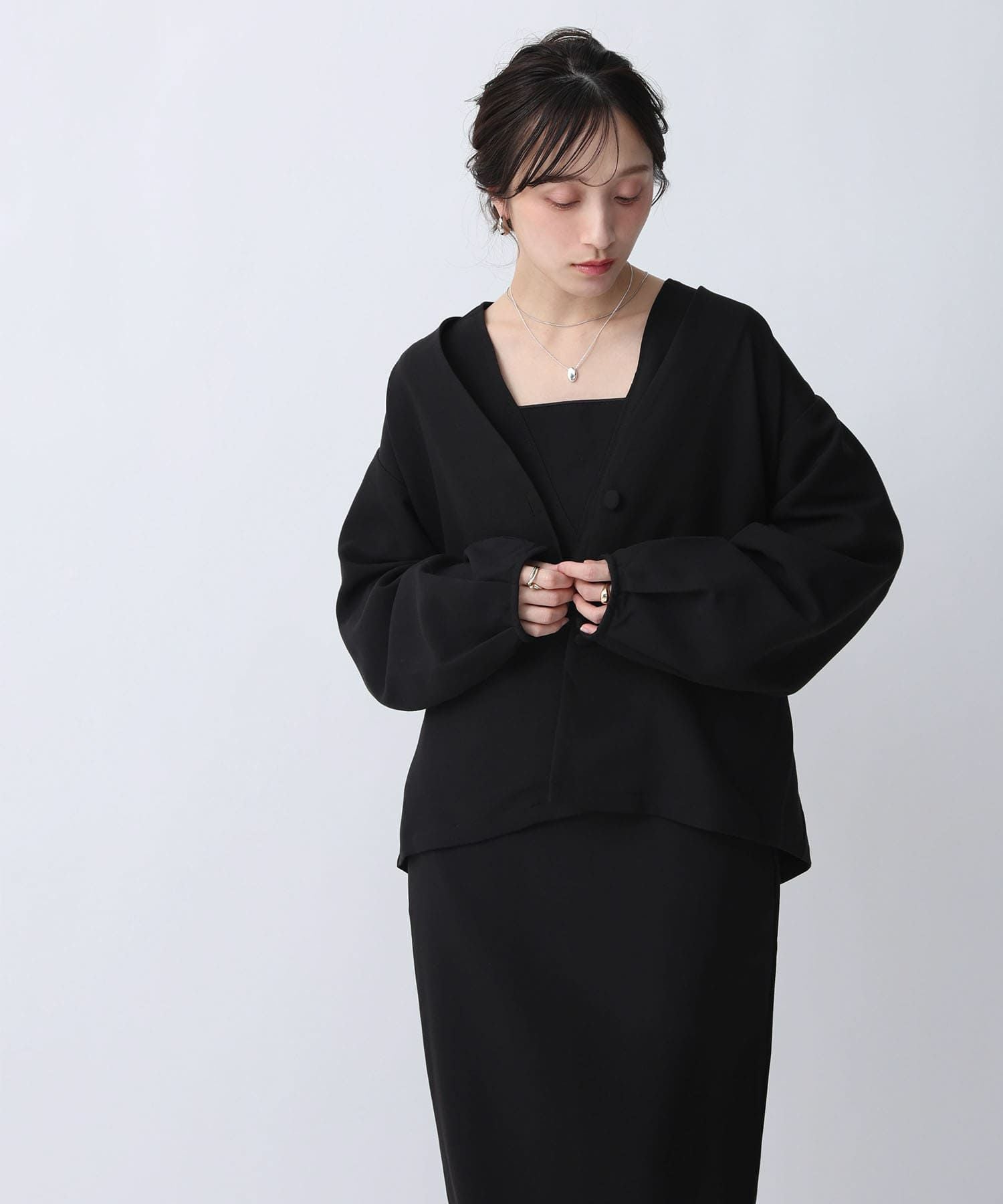 ベージュ L 新品 スリーピース ワンピース + パンツスーツ 即納 81326 ロングワンピース&パンツ×ジャケットセレモニースーツ | NOAHL(ノアル