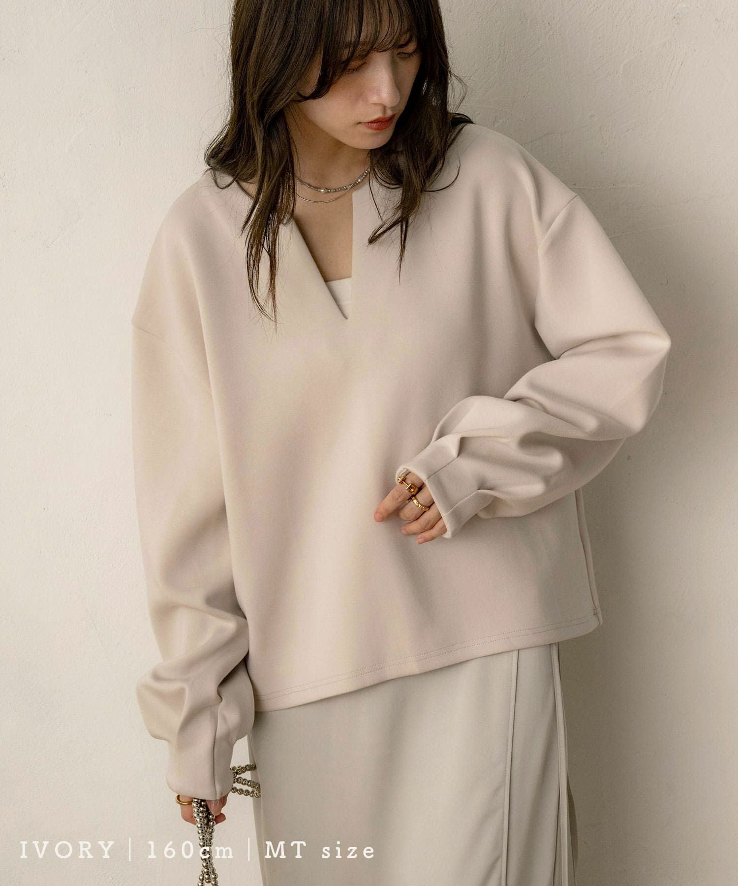 キーネックダンボールニットトップス《accoさんコラボ》 | NOAHL