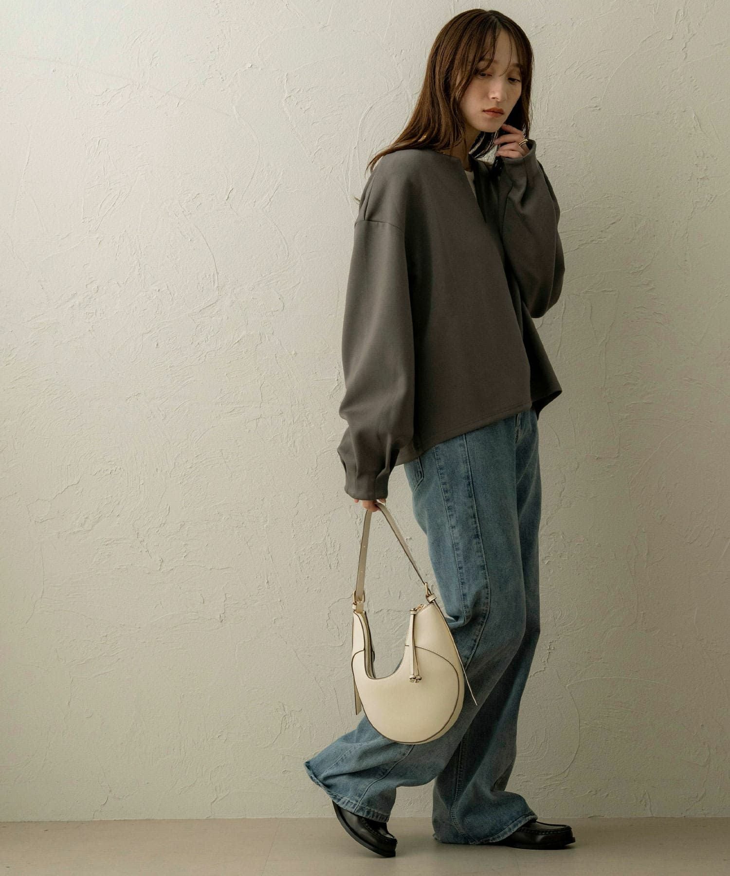 キーネックダンボールニットトップス《accoさんコラボ》 | NOAHL