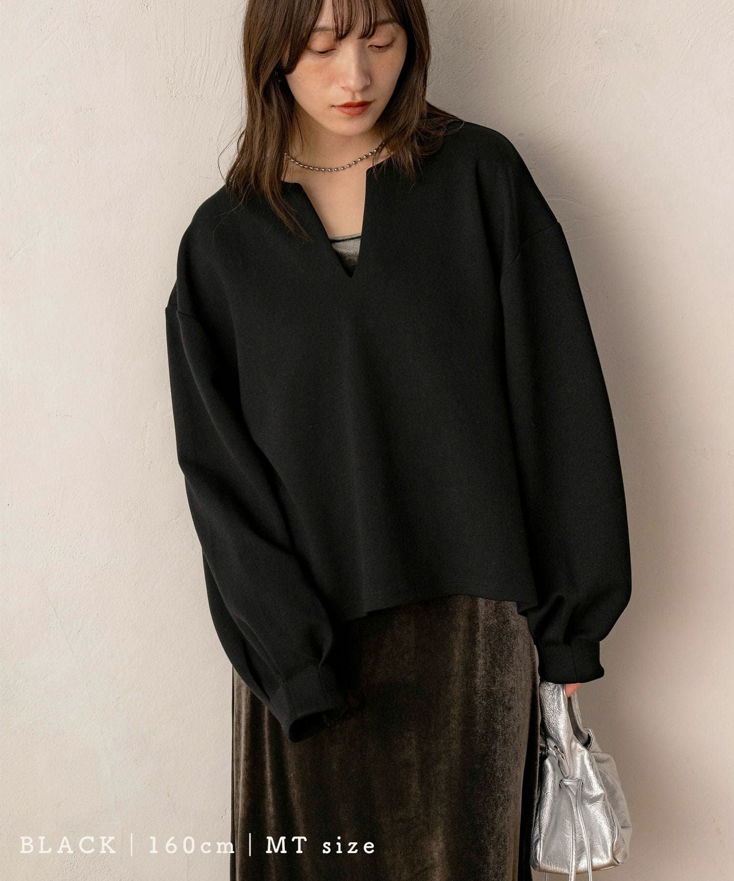 アドーア 24SS ストレッチダンボールカットソー ハイネック 38 ブラック セール】 ◇ストレッチダンボールカットソー （カットソー）｜ADORE