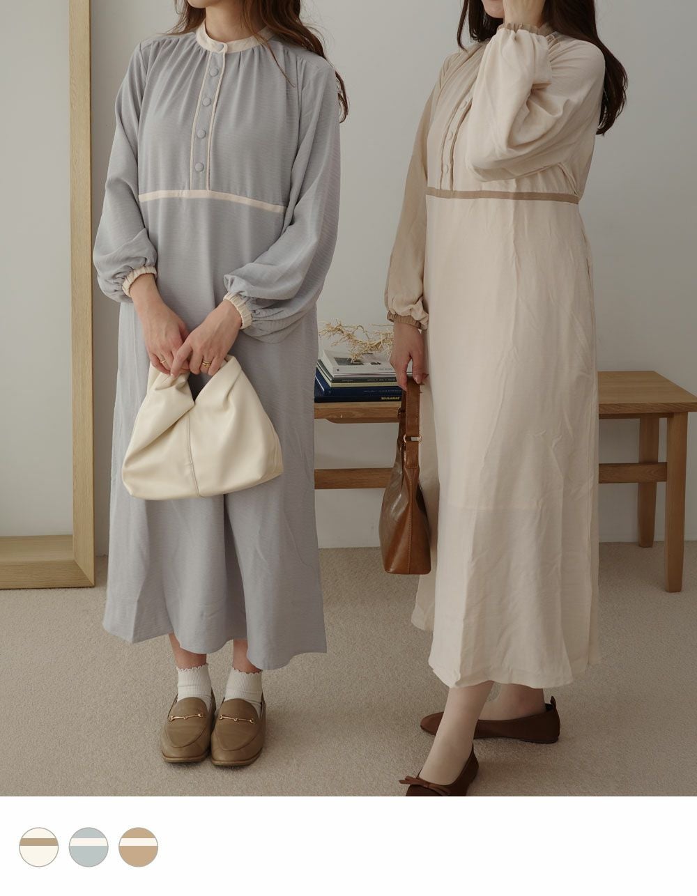 バックリボンバイカラーワンピース【cocoさんコラボ第2弾】 | NOAHL